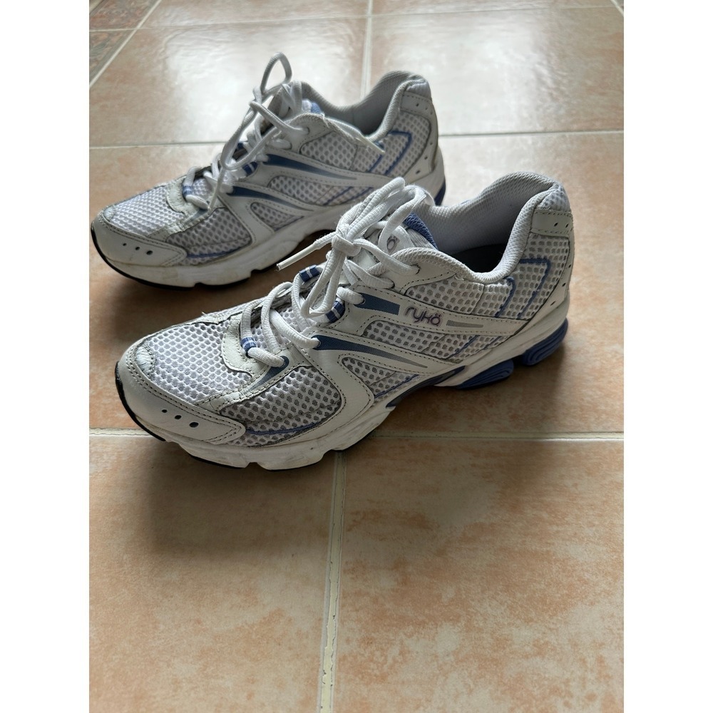 Ryka Ultima Run Women's White & Blue Running Shoes Size 7.5‎